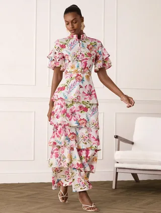 Women’s Floral Tiered Maxi Dress | Upfrica GH - Floral Dresses - main product image