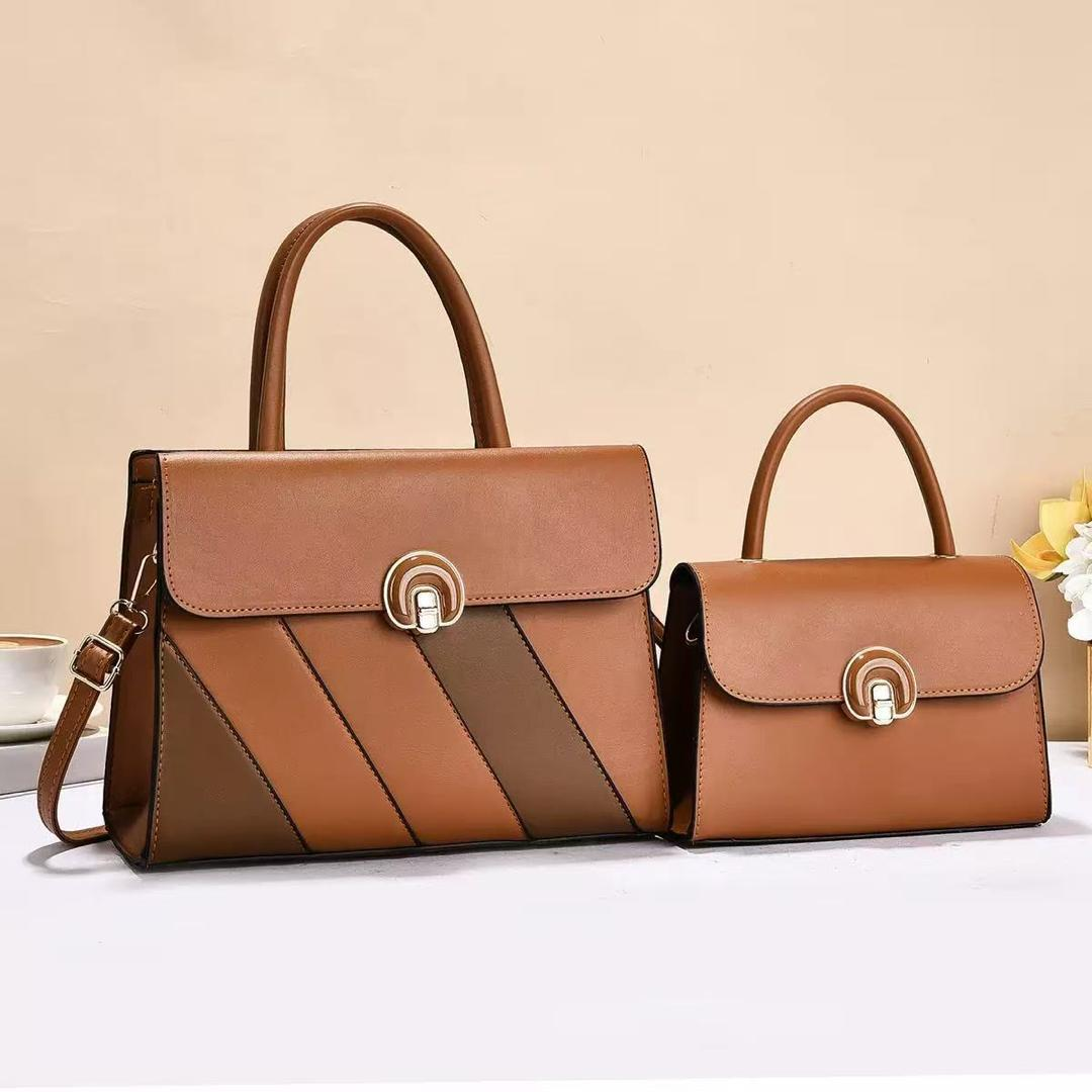 Ladies Brown Handbag Set β 2 Piece Fashion Shoulder Bag & Mini Bag