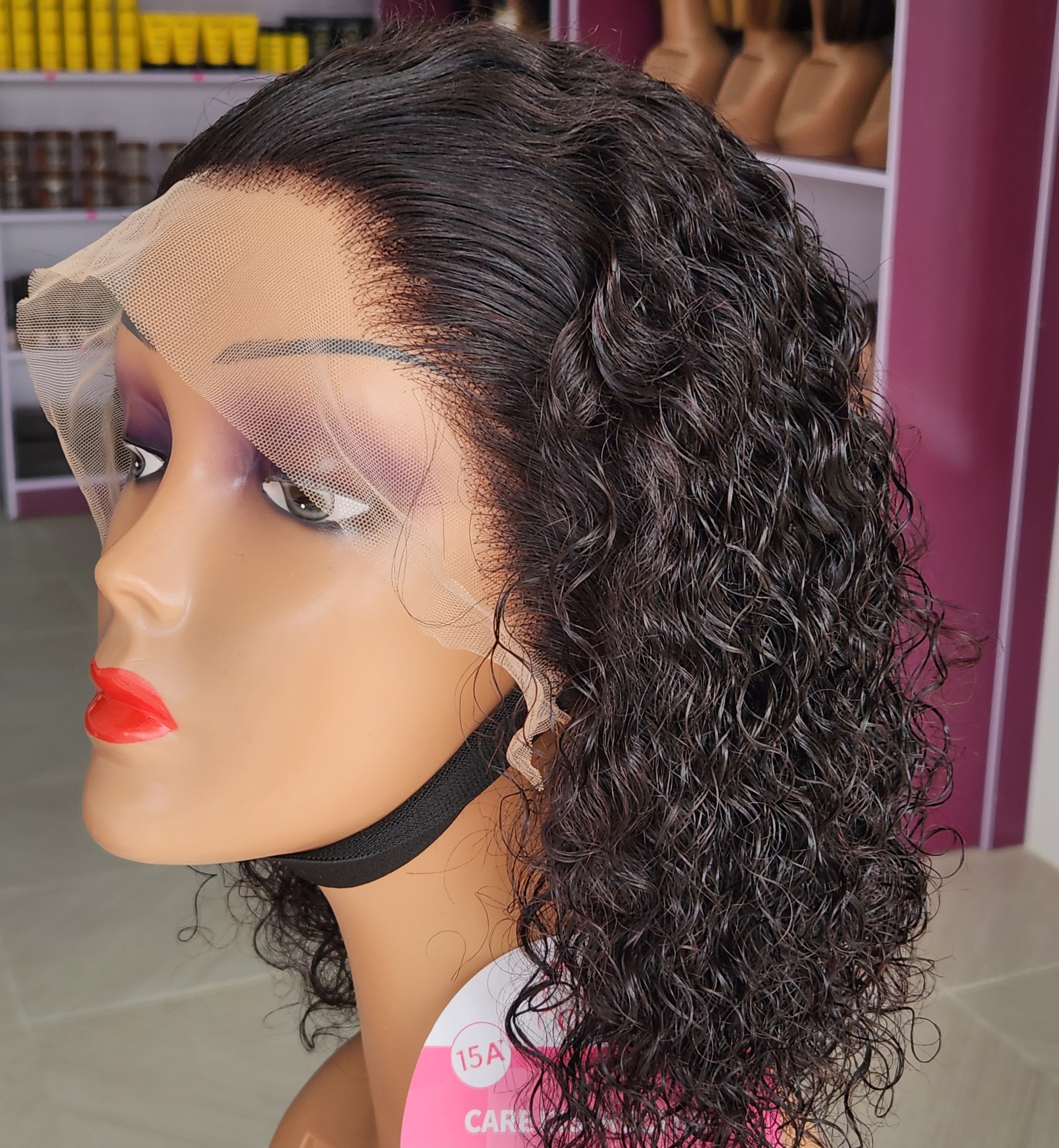 Wig Black Curly Lace Front Wavy Bob | Upfrica GH - Lace Wigs & Frontals - main product image