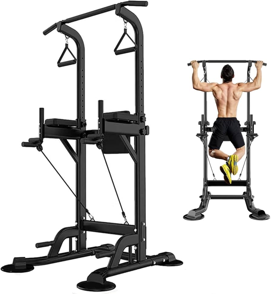 Multifunctional Adjustable Dip Bar and Pull Up Station Power Tower