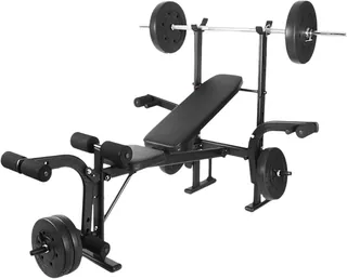 Adjustable 60KG Gym Weight Bench Press Set Barbell Rack | Upfrica GH - Weight Benches & Strength Training - main product image
