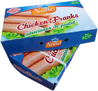 Chicken Sausages (Nana Chicken Franks) 10 Pack – 340g, Halal
