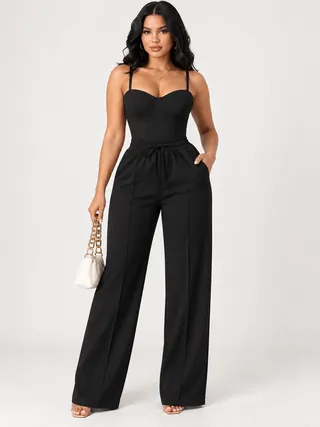 Women’s Black Cream Two Piece Ord Set Corset Cami | Upfrica GH - Co-ords & Two-Piece Sets - main product image