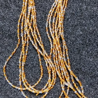 Set of 4 Gold & Clear Seed Waist Beads