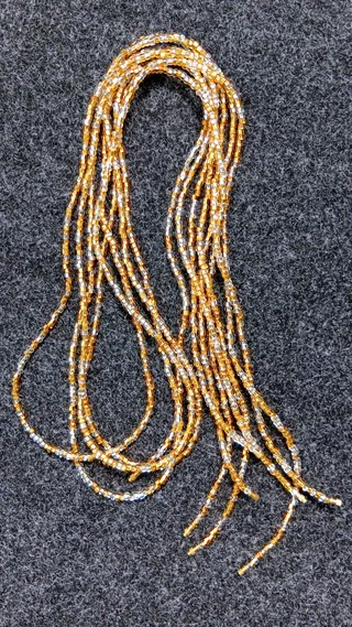 Set Gold Clear Seed Waist Beads | Upfrica GH - main product image