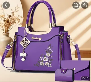 Purple Women's Handbag Set Floral Design | Upfrica GH - Bags & Handbags - main product image