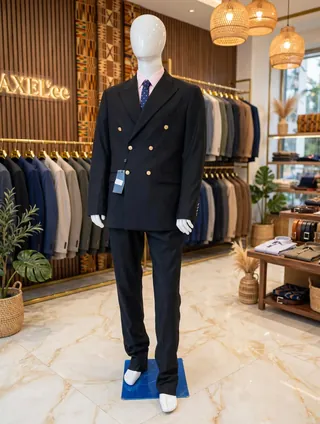 Black Double Breasted Suits Six Gold Buttons Naval Blazer | Upfrica GH - Suits & Blazers - main product image