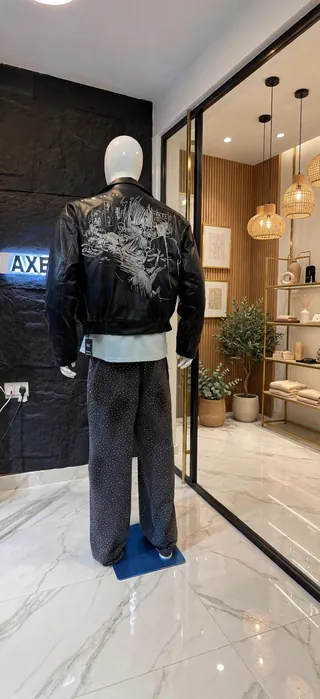 Modern Artistic Leather Jacket Wide Leg Trousers | Upfrica GH - Two-Piece Sets - main product image