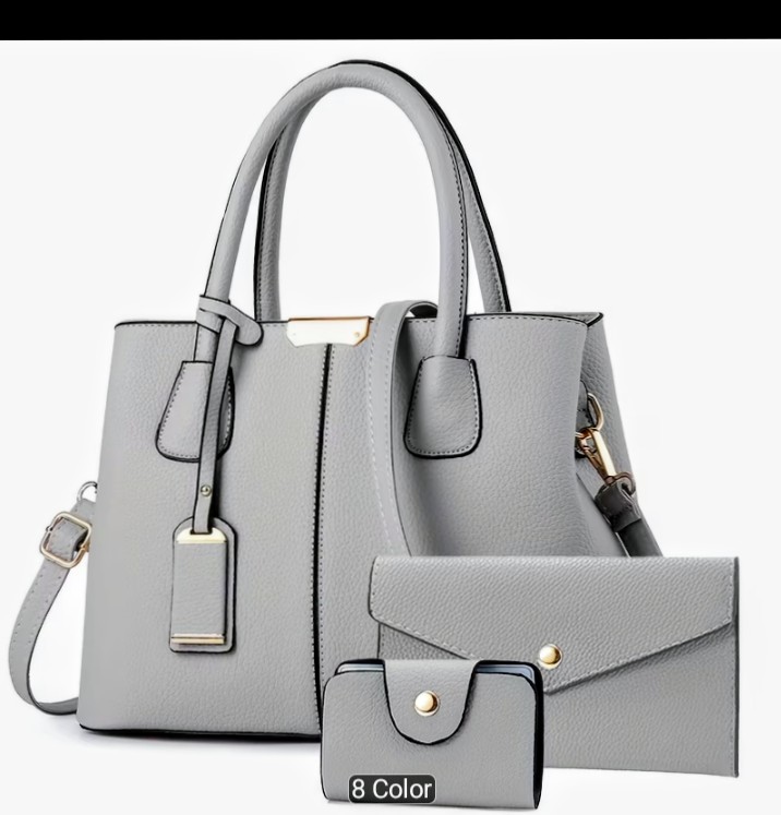 Women's 4 Piece Handbag Set Elegant Shoulder Bag Crossbody Purse Clutch Wallet