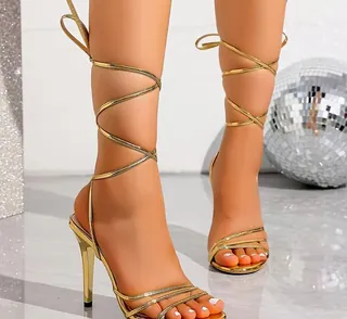 Gold Strappy High Heel Sandals | Upfrica GH - Women’s Heels - main product image