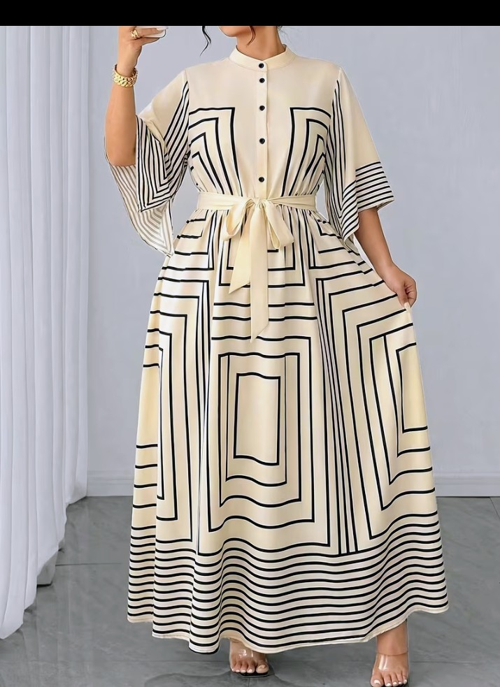 Womenโs Elegant Printed Maxi Dress