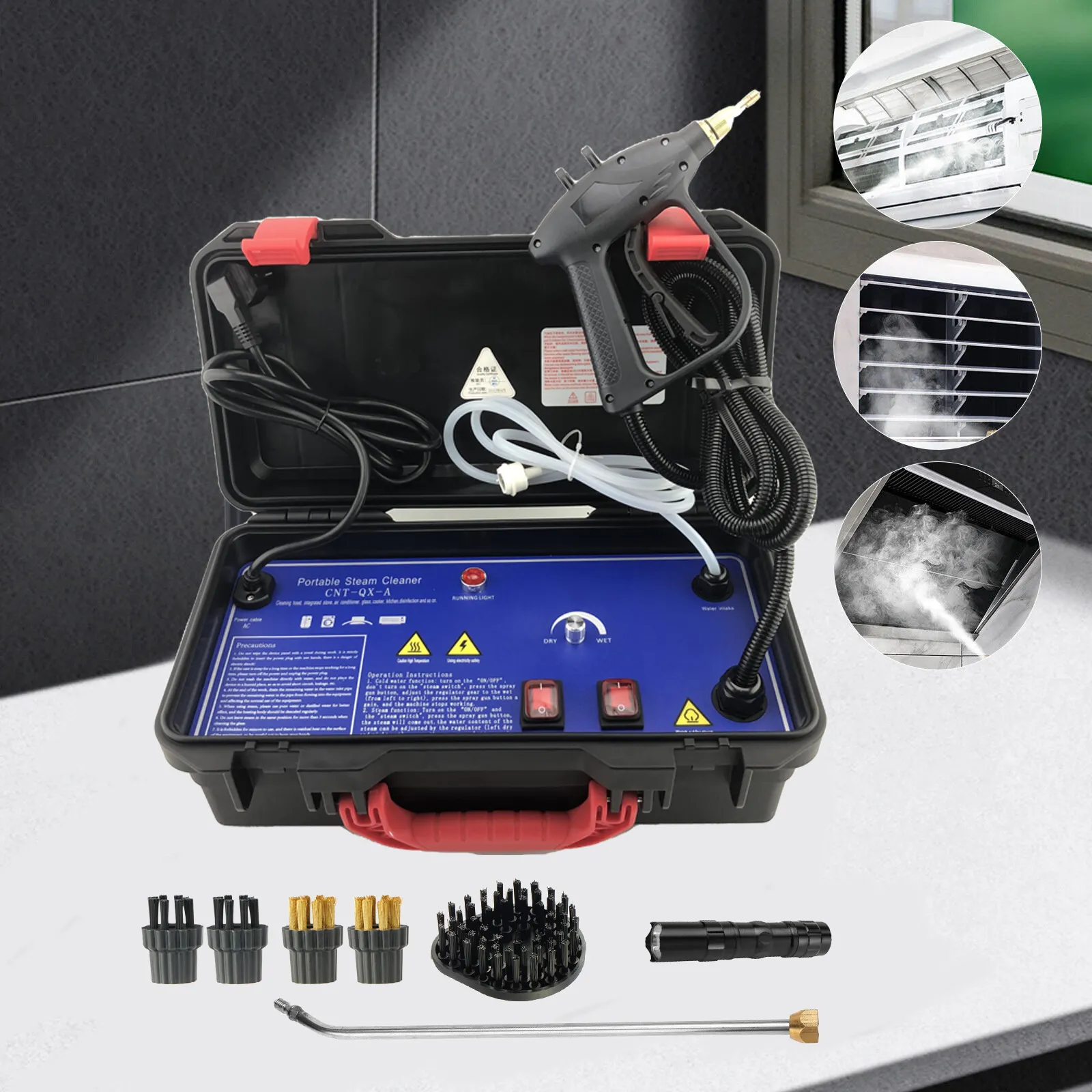 Steam Cleaner Machine 1700W/3000W Portable High Pressure Commercial Cleaning Kit in GH