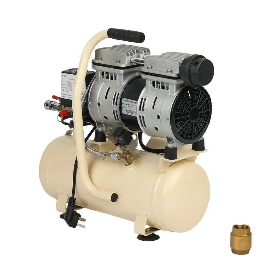 Air compressor 2 cylinder oil free air-compressors machine 220v electric portable screw Silent mini in GH