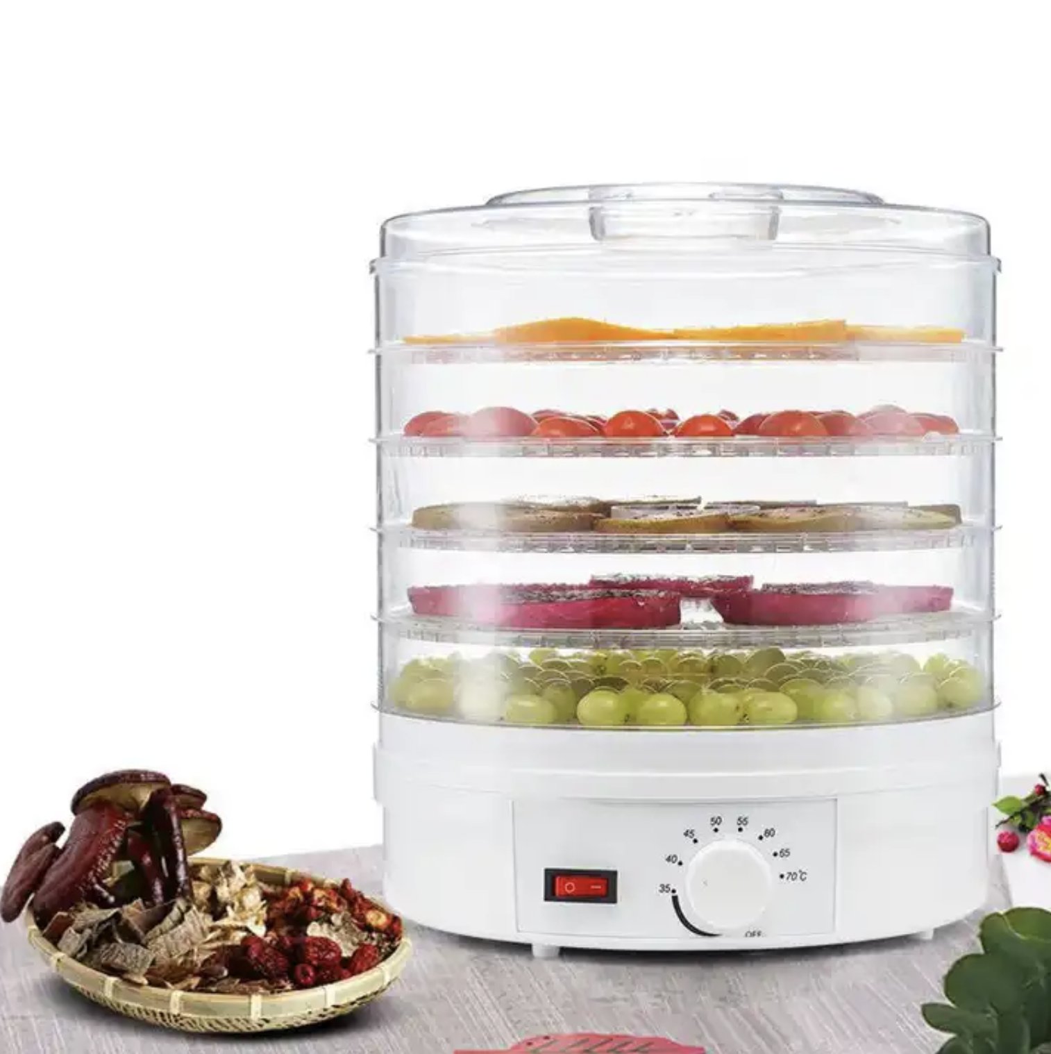 Food Dehydrator 5 Tray Tea Fruit and Vegetable Snacks Beef Meat Herbal Spices Small Home Food Dehydrator