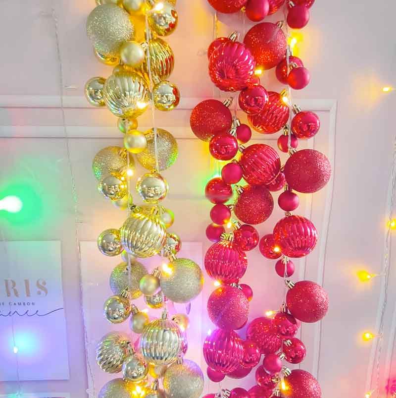 Christmas Lights Decorations Xmas tree Red Golden ball in GH