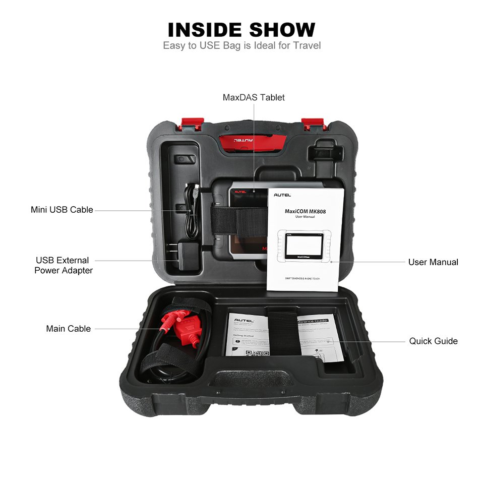 Autel MaxiCOM MK808S Scanner, 2024 Full Bidirectional Tool Same as MK808BT Pro MX808S, 28+ Resets, Active Test, All System Diagnostic, Injector Coding, Android 11 in GH
