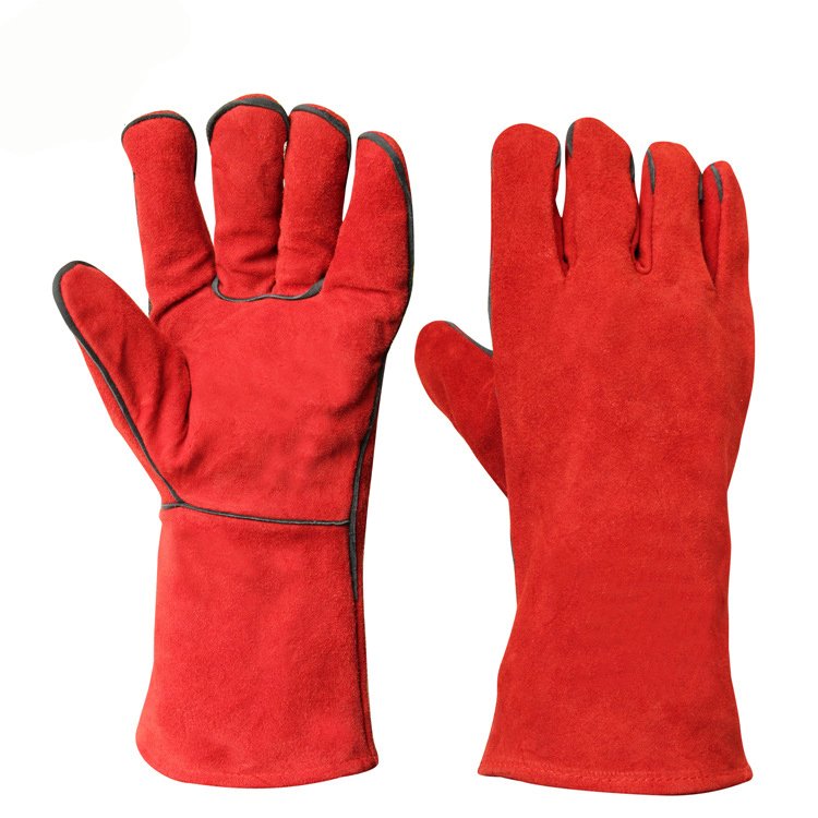Welding Gloves 14inches Hand Safety Welding Gloves Heat Resistant Leather Gloves for Welder in GH