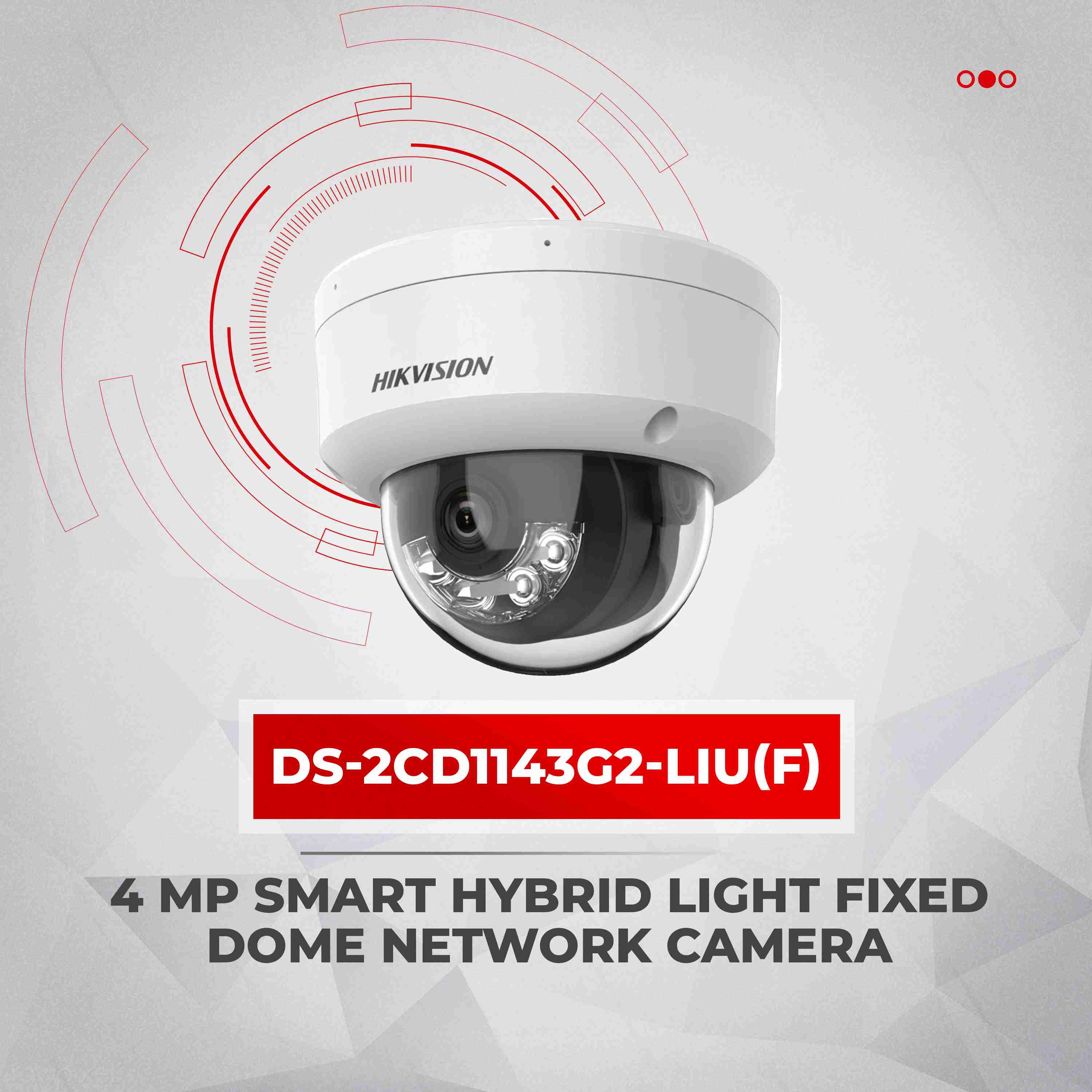 CCTV Hikvision 4MP Smart Hybrid Light Fixed Dome Network Security Surveillance Camera in GH