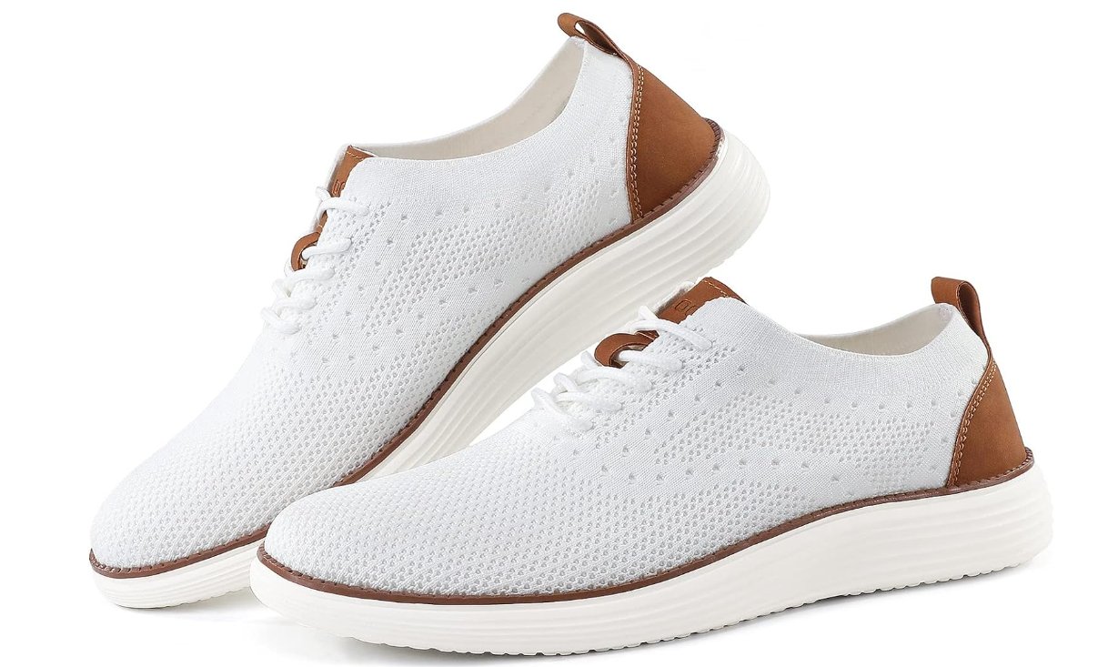 VILOCY Men's Mesh Dress Sneakers Oxfords Business Casual Walking Shoes Tennis Comfortable in GH