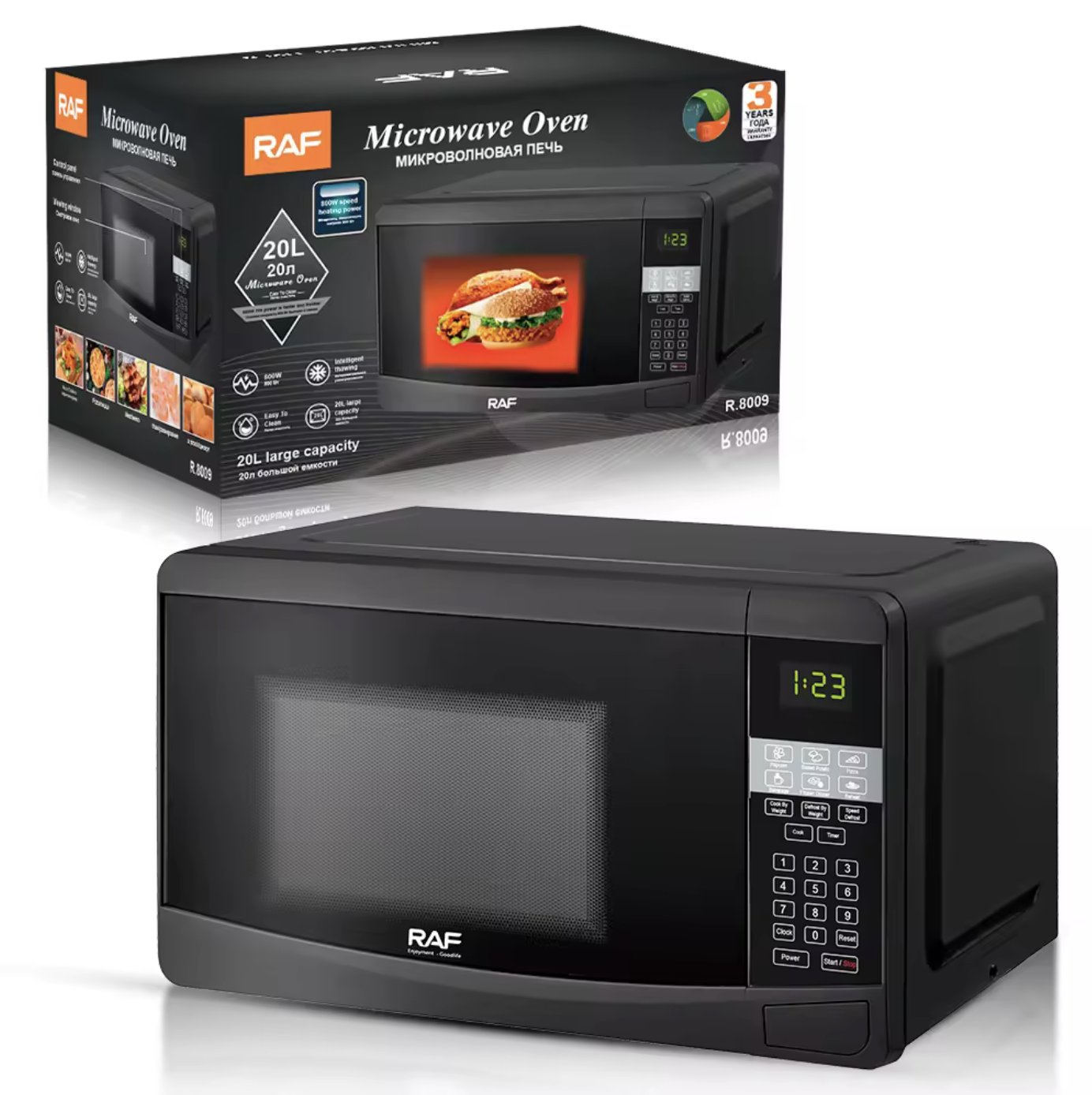Smart Microwave Oven 20L Auto Menus Glass Turntable Digital Countertop in GH