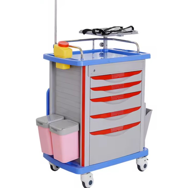 Multifunction ABS Plastic Hospital Medicine Drug Emergency Trolley in GH