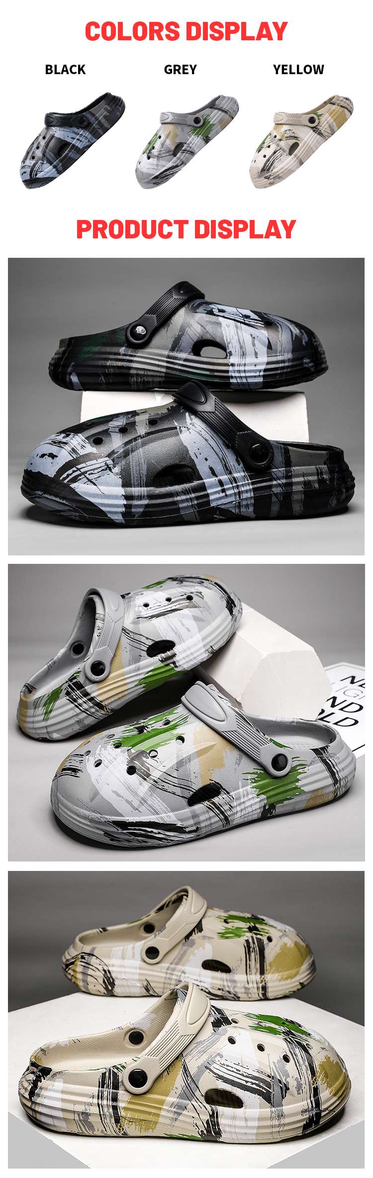 Unisex Quick-Drying Clogs Shoes Breathable EVA Rubber in GH