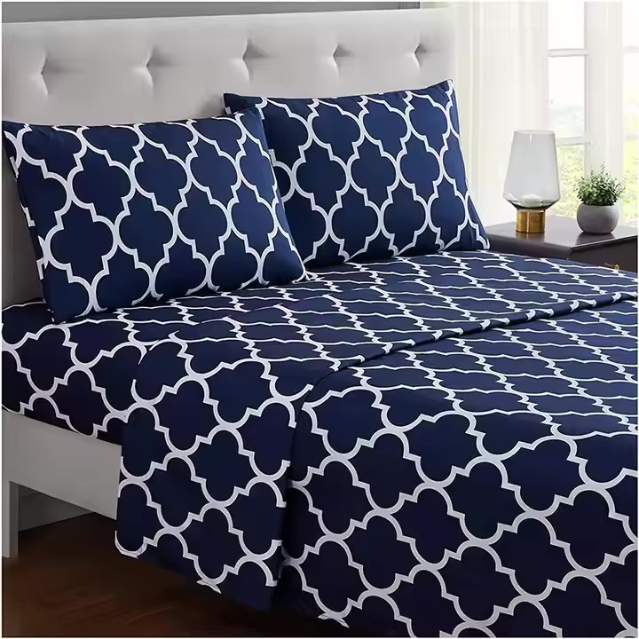 Wholesale Bed sheet beautiful floral printed fitted bedsheet