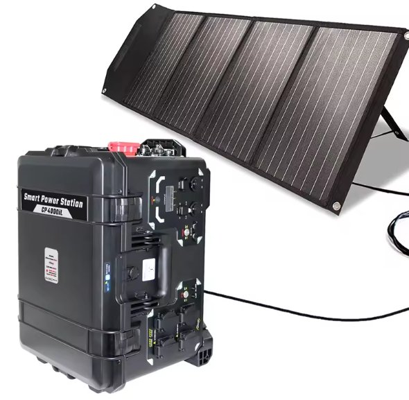 Solar wind Generator with Folding solar panels in GH