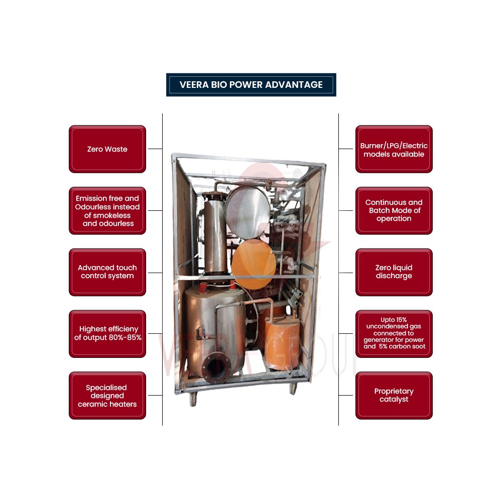 VEERA D50SC Recycle Plastic oil to Diesel producing machine in GH