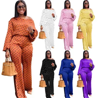 long-sleeve-women-two-piece-dress-set-for-casual---polka-dot.jpg