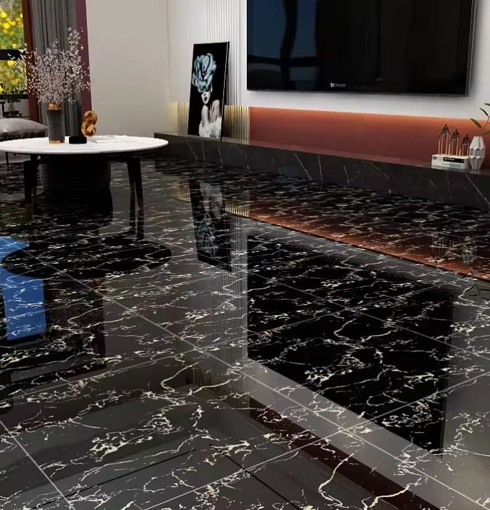 Tiles Marble Porcelain Floor Tile Black Colors 60cm By 60cm Polished Stone Tiles in GH