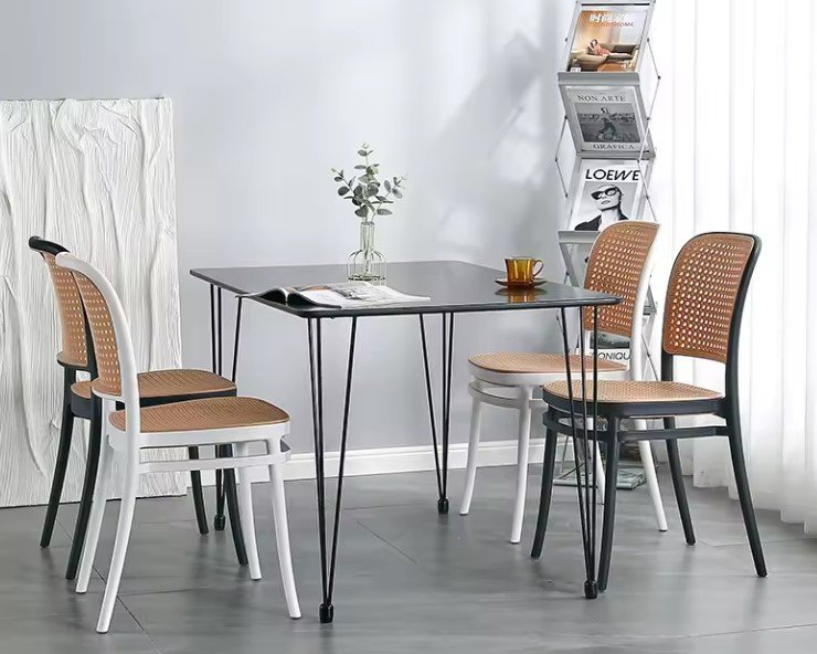 Chair outdoor armless plastic stacking chair