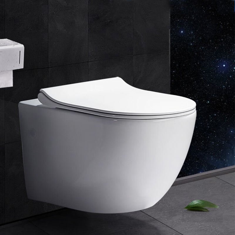 Wall Hung Toilet: Gravity Flush Rimless Wall Mount Ceramic Toilet with Tank in GH