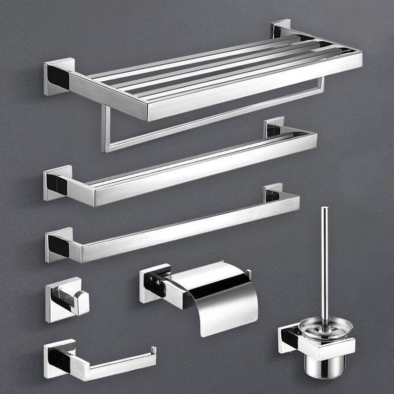 Towel Bar Set: Hotel Bathroom Robe Hook Towel Bar Set Wall-Mounted in GH