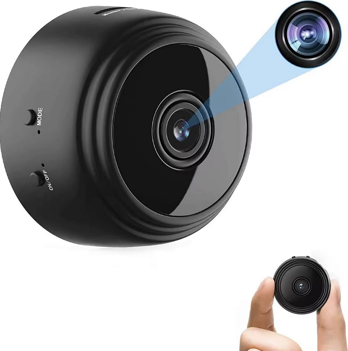 A9 Mini Security Camera, WiFi 1080P HD IP Camera with Magnetic Back Cover, Home Security Wireless Mini Camcorder Micro Video Surveillance Camera (Black) in GH