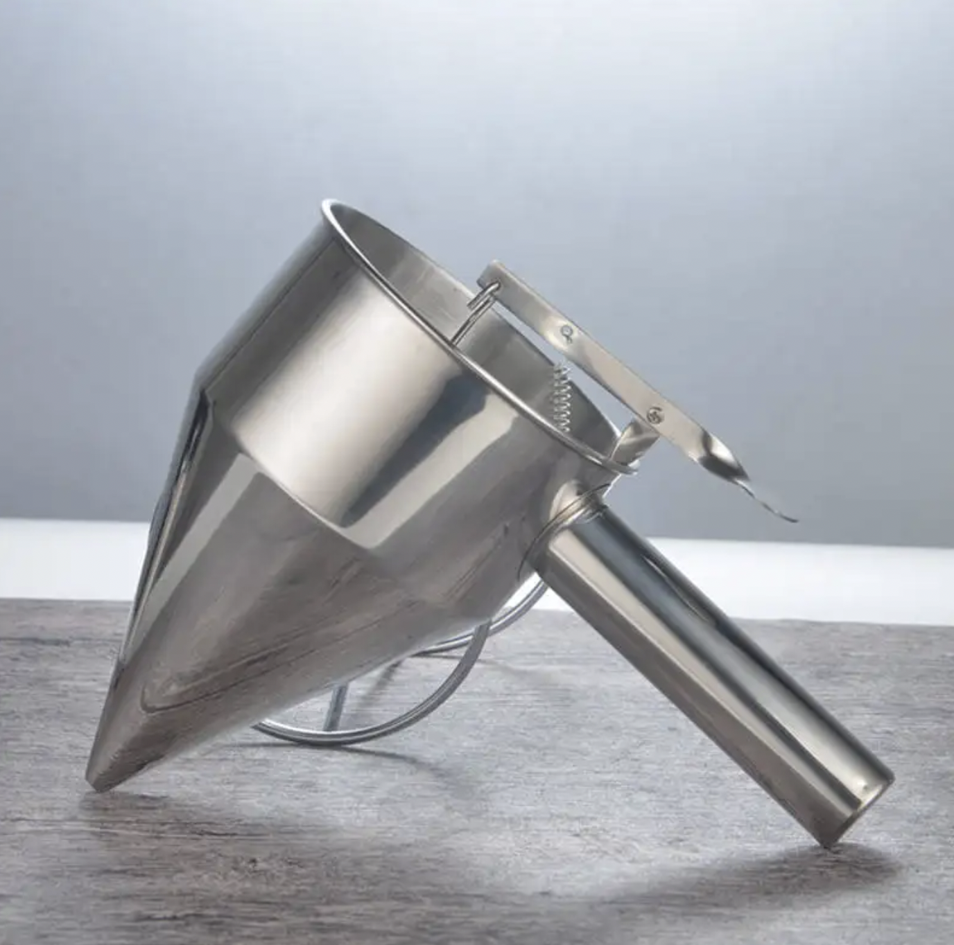 Stainless Steel Funnel with Stand – Pancake & Batter Dispenser with Rack for Baking & Pastry in GH