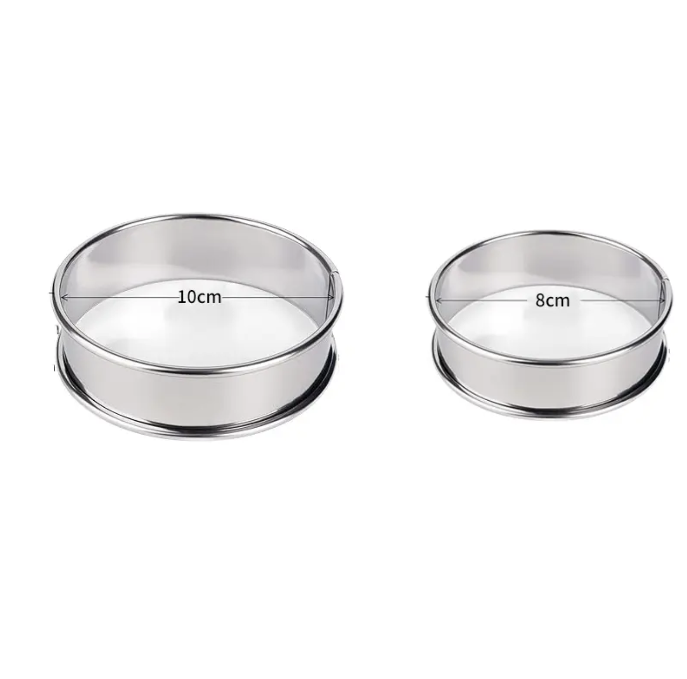 Stainless Steel Cake Trays Round Tart Ring – Double Rolled Baking Mold for Cakes, Pies & Pastries