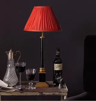 40cm straight empire gathered lampshade in flame stonewashed linen4.jpg