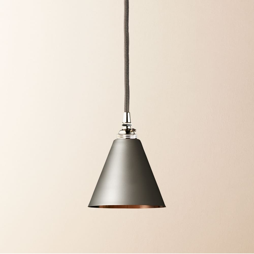 Stanlette Pendant Shade in Gunmetal with Copper Interior in GB