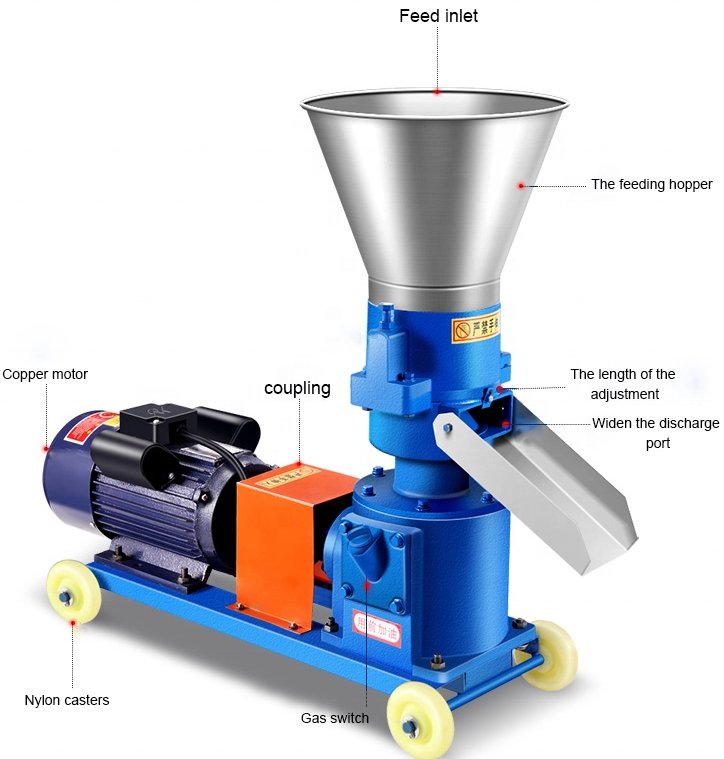 Pellet making machine for poultry feed M160, 170 to 200kg/h 3 rollers pelletizing feed making machine in GH