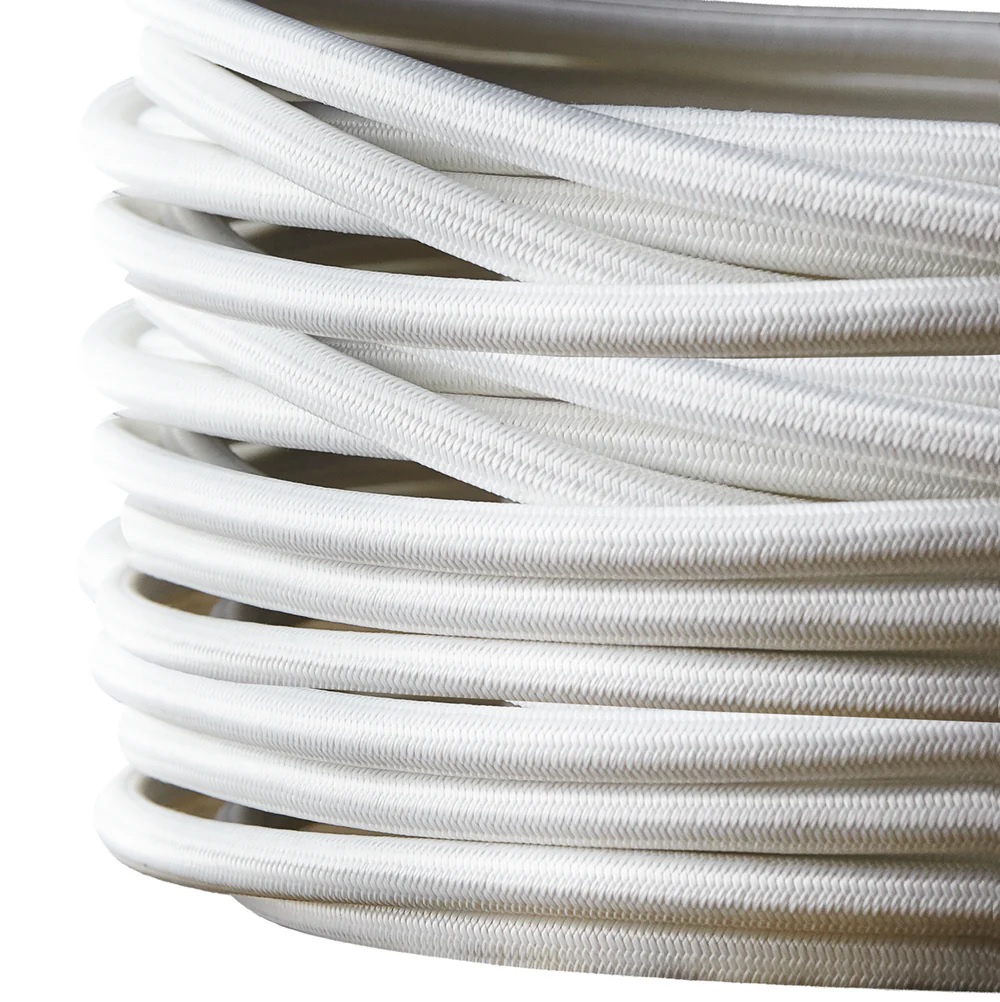 Three Core Silk Braided Round Flex in White in GB