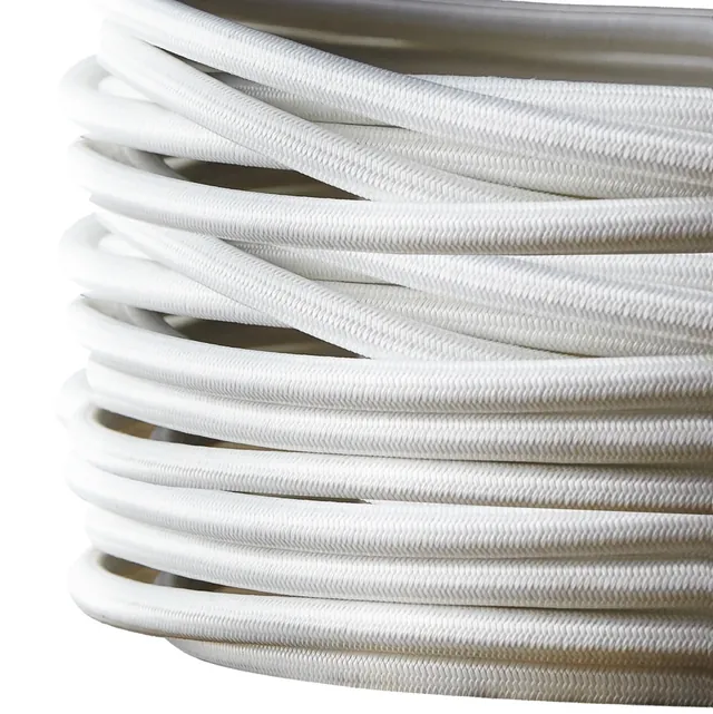 Three Core Silk Braided Round Flex in White in GB