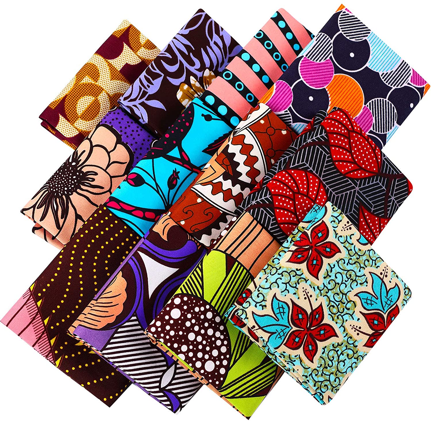 African Print Fabric Quarters 12 Pcs for Sewing & DIY in GH