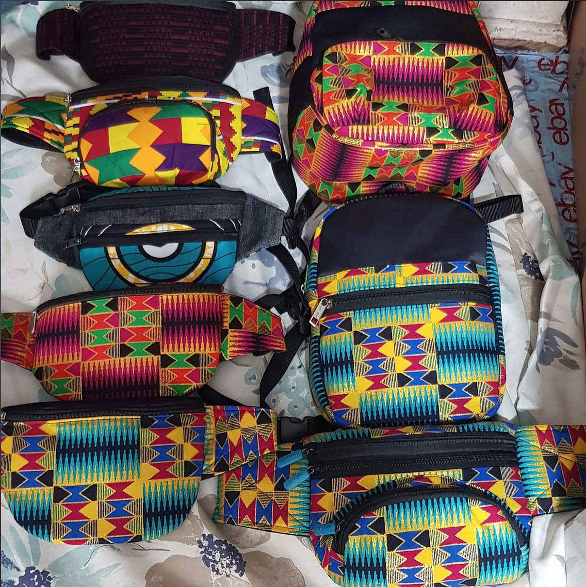 African print - Bag Backpack Fabric Unisex Bag Rucksack School Bags