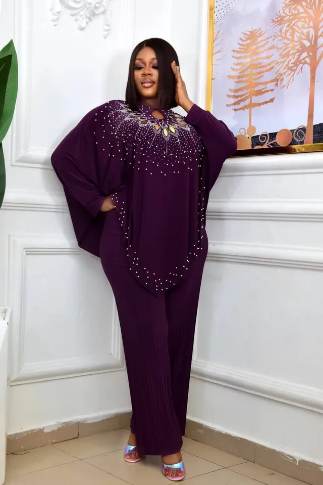 African Women Suits Dress & Trousers sets Europe African plus size lady's suit & wide leg pants in GB