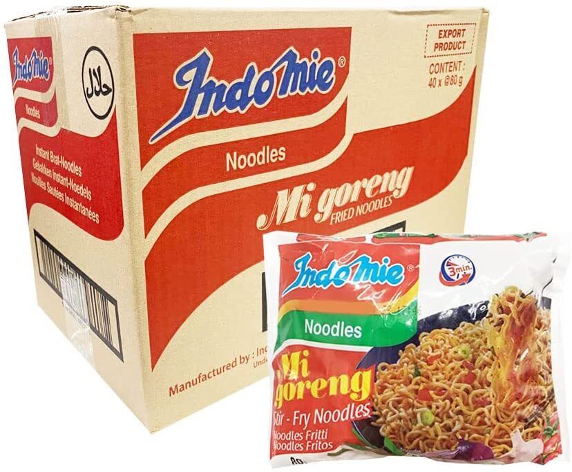 Indomie Instant Stir-Fry noodles Mi Goreng - 40 Packets, 80g each in GB