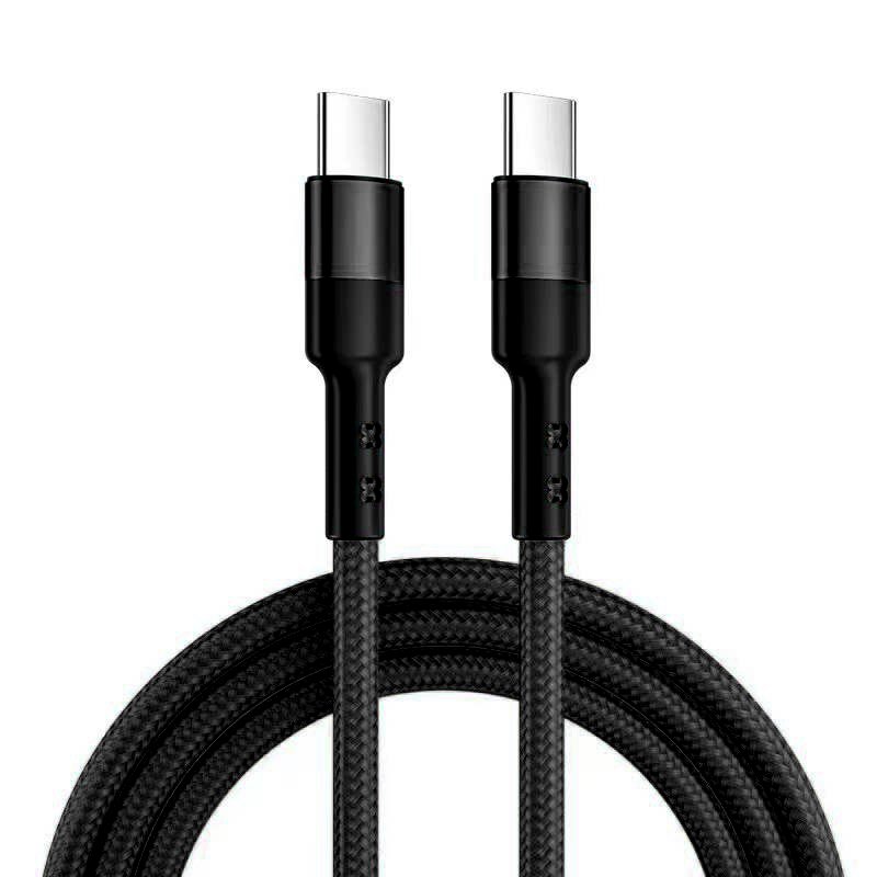 2m Length Nylon Braided USB-C Charging Cable - Black