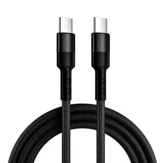 2m Length Nylon Braided USB-C Charging Cable - Black in GB