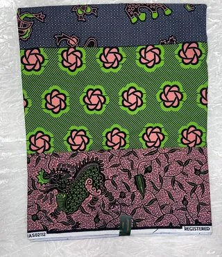 African Ankara Fabric Green Pink Multi Floral Style Vip Upfrica - Men's Fashion - main product image