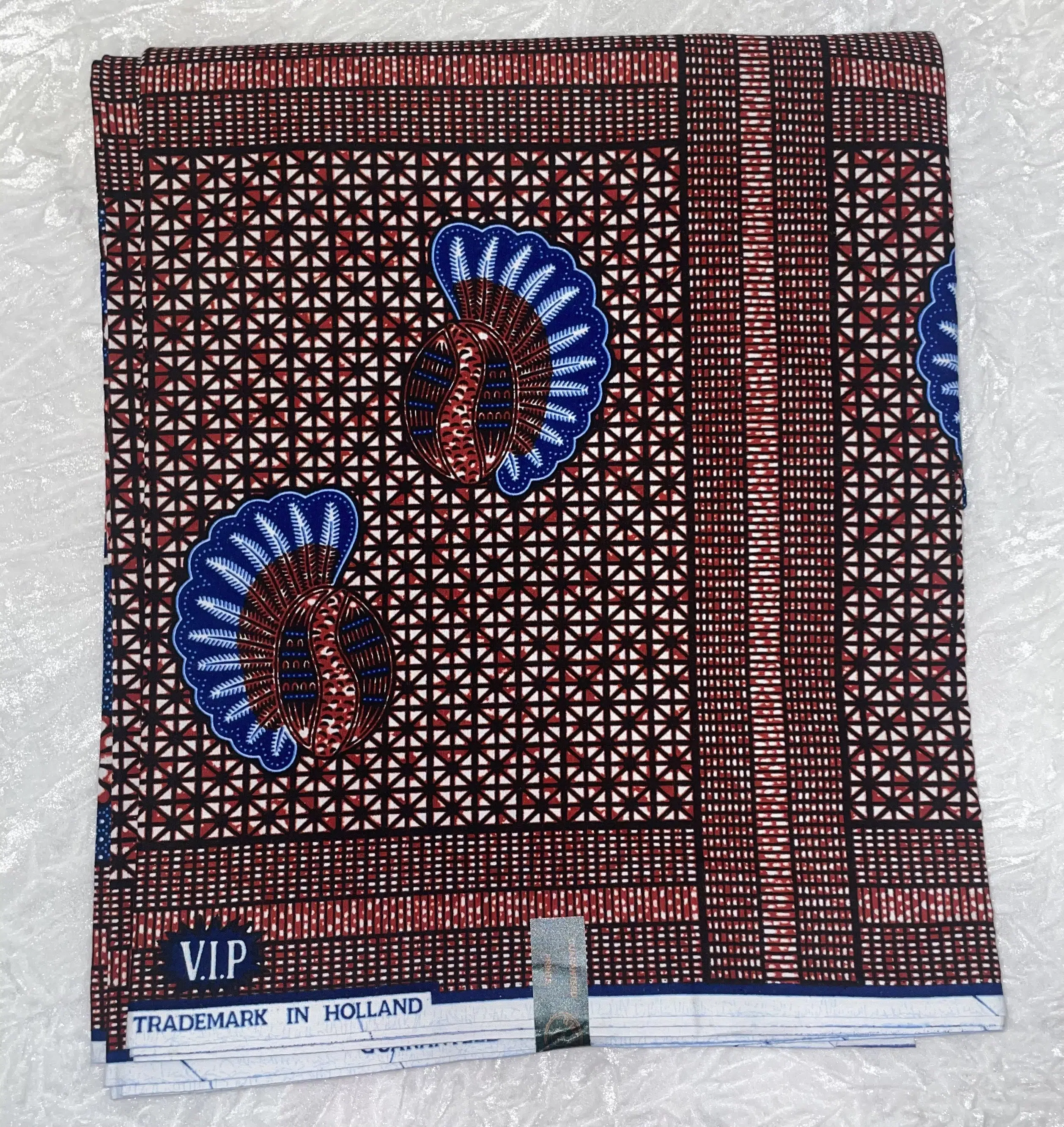 African Ankara Fabric Brown Abstract Bird Vip | Upfrica UK - African & Ankara Styles - main product image